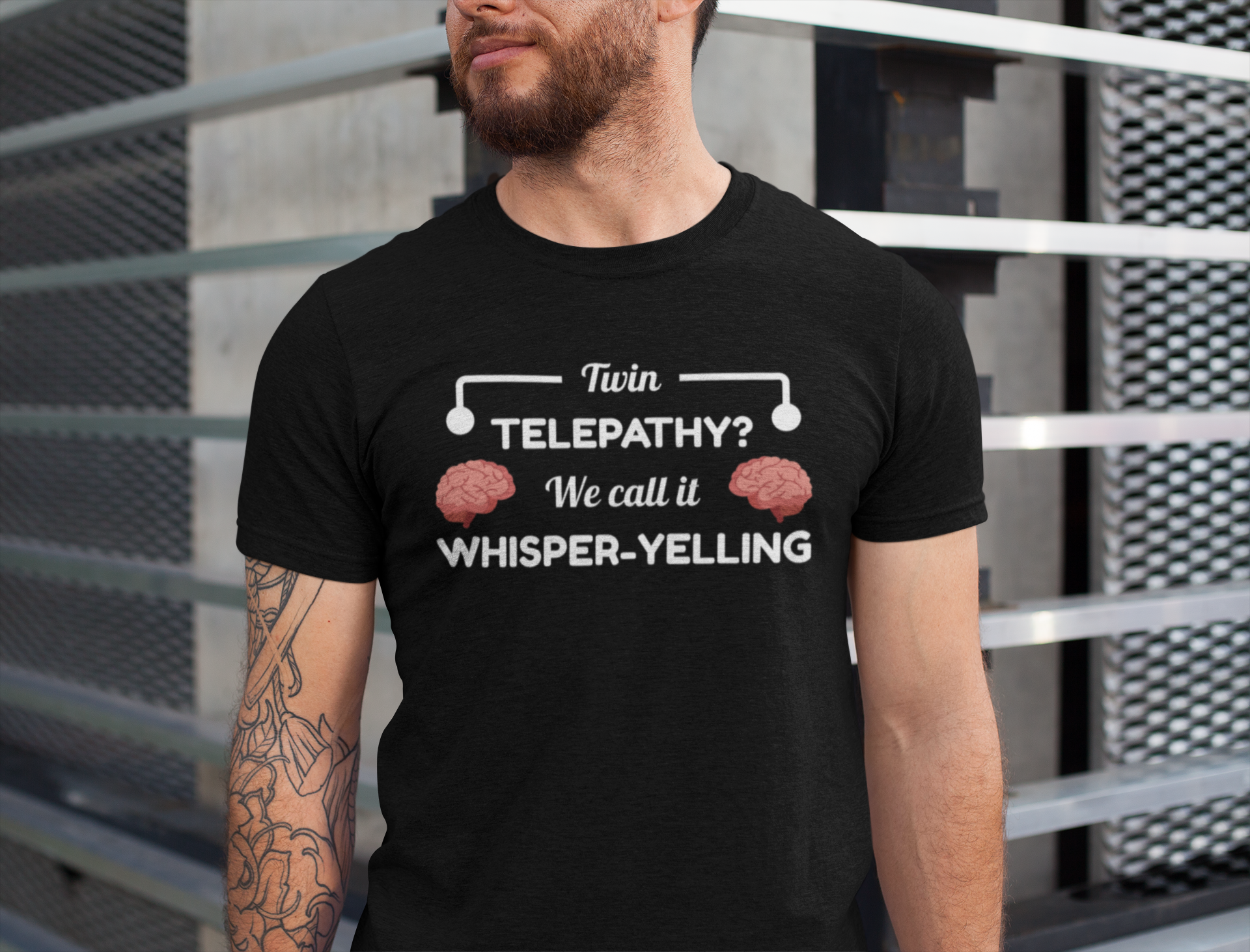 Telepathy - Twin Vibes T-shirt For Twin Siblings (white)