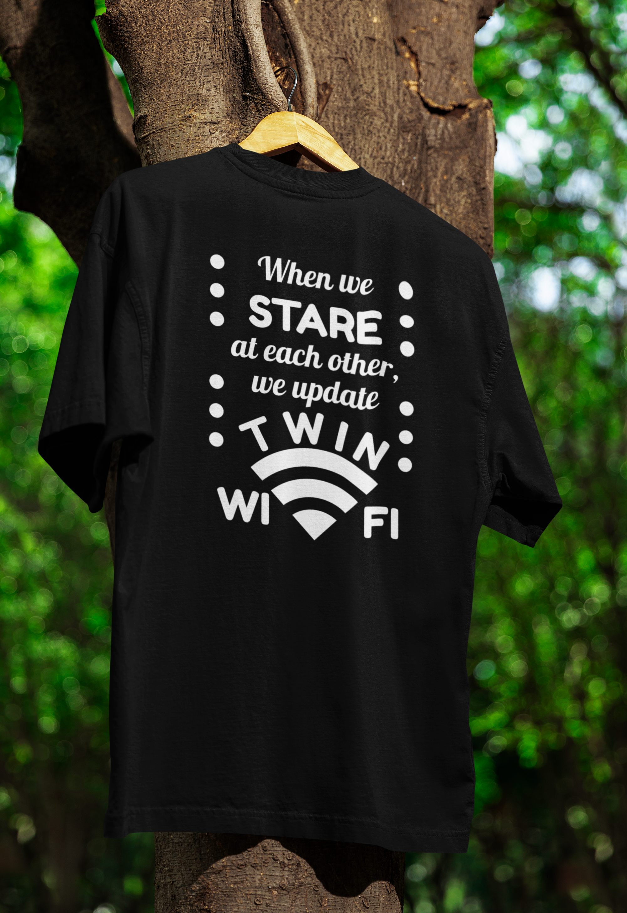 Funny Twin T-shirt - Wifi (white)