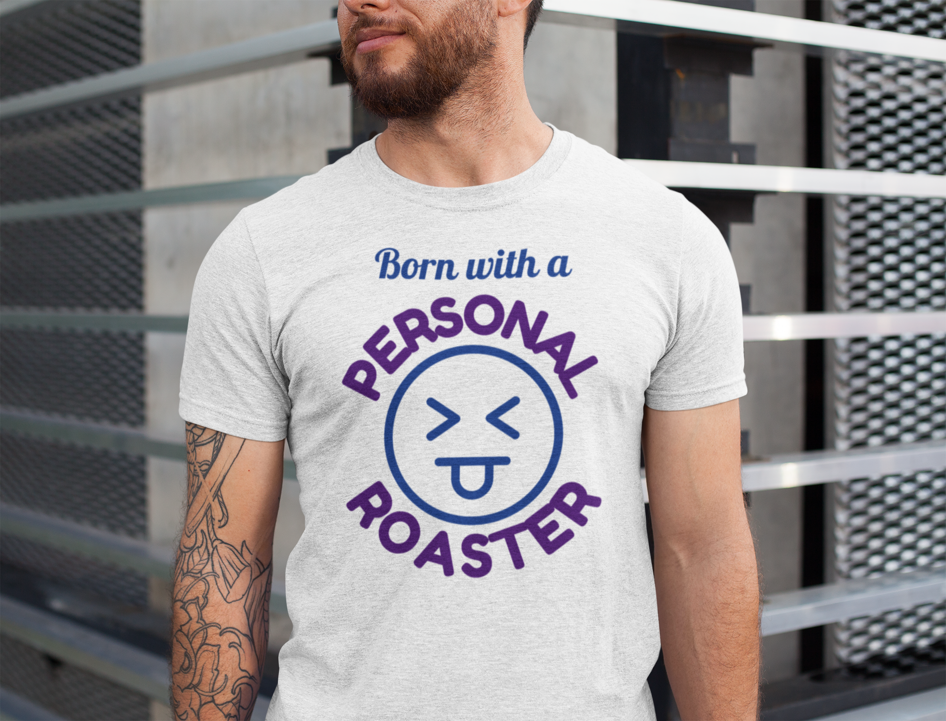 Person wearing a gray t-shirt for twins with a graphic design and text.