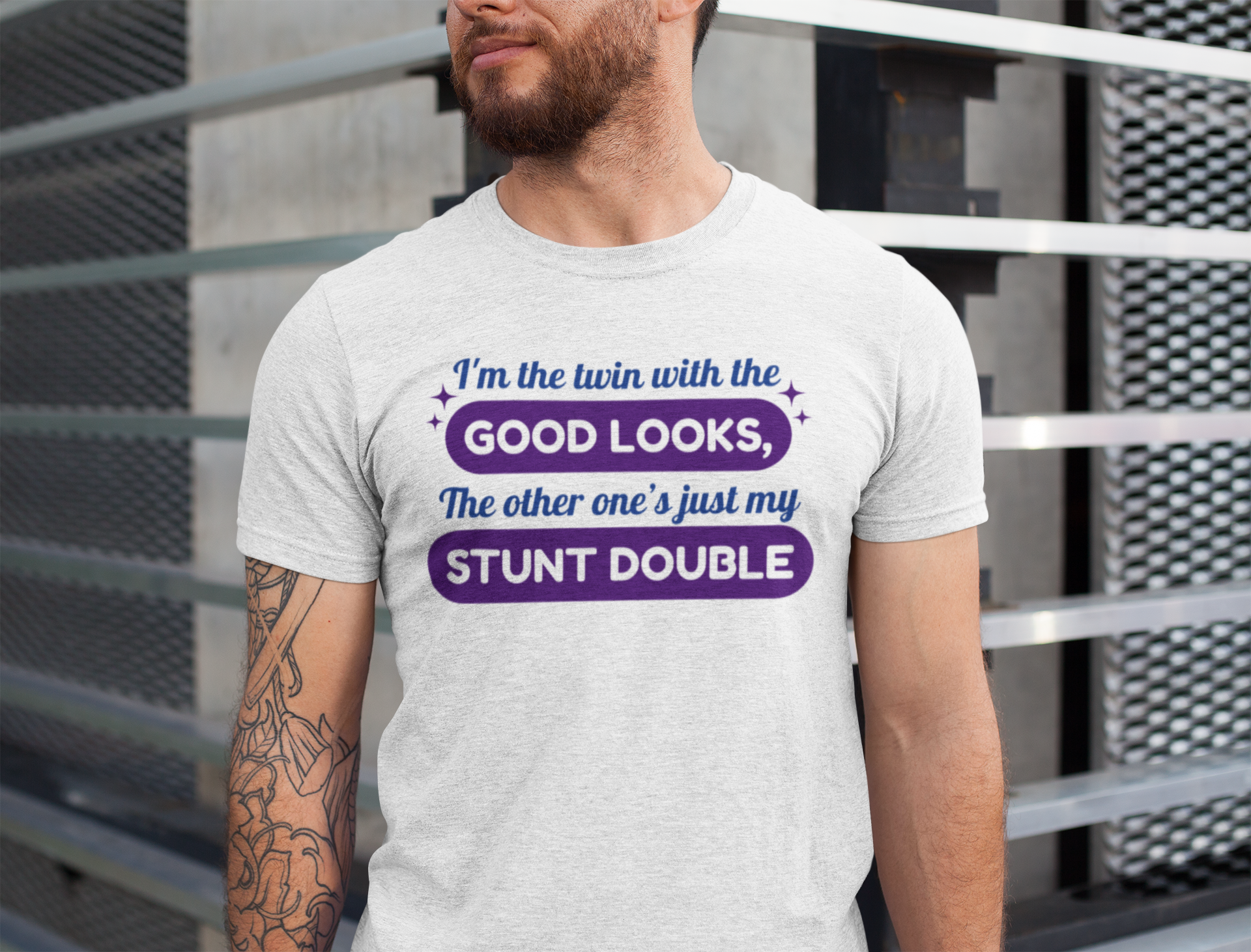 Stunt Double - Twin Vibes T-shirt For Lifetime Duos (purple)