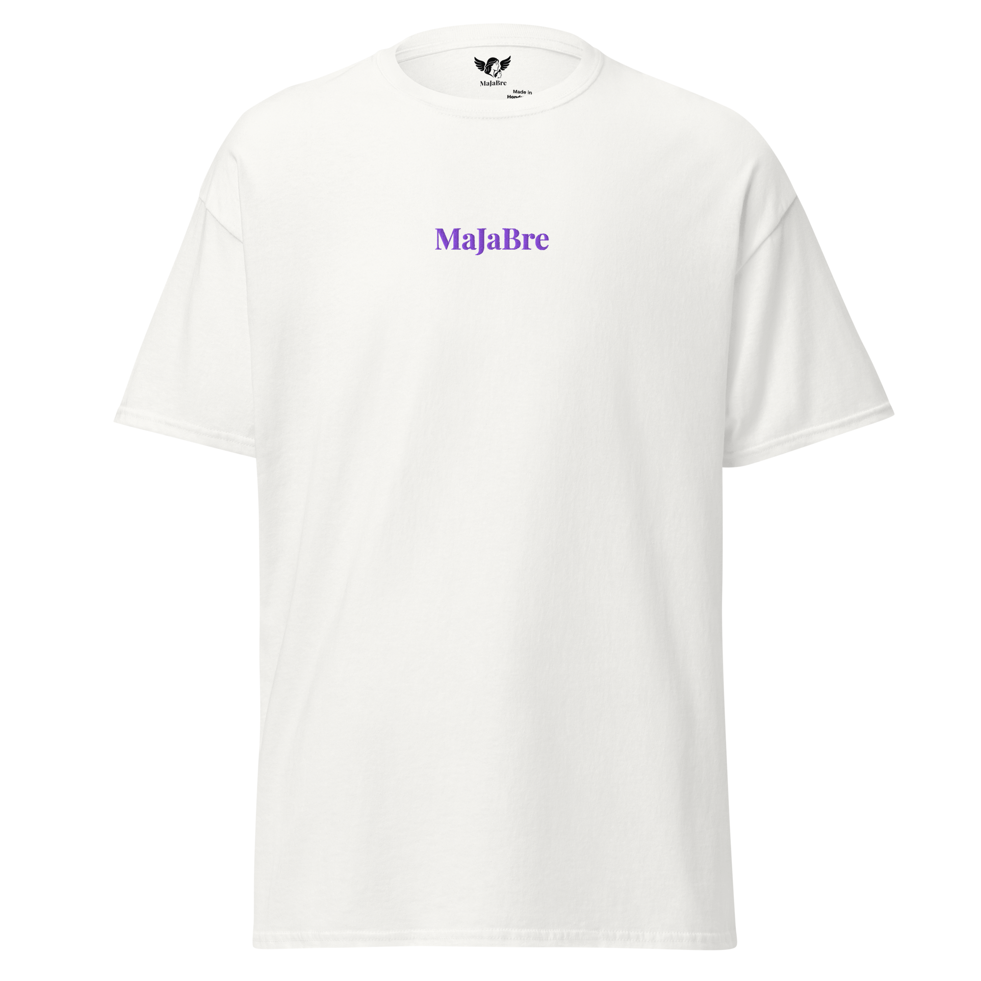 twin shirt with purple MaJaBre sign 