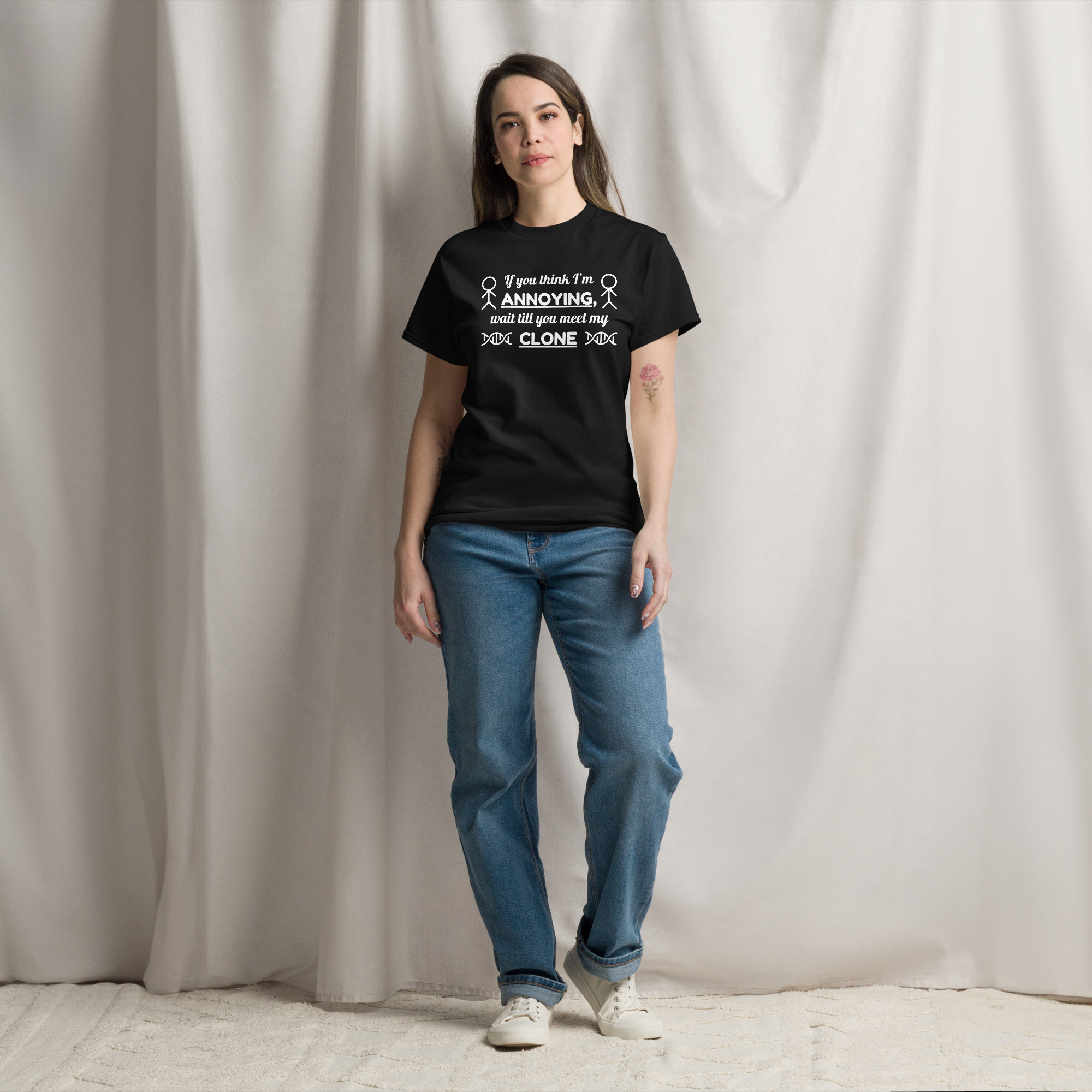 Twin energy t-shirt - annoying twin (white, black shirt) 