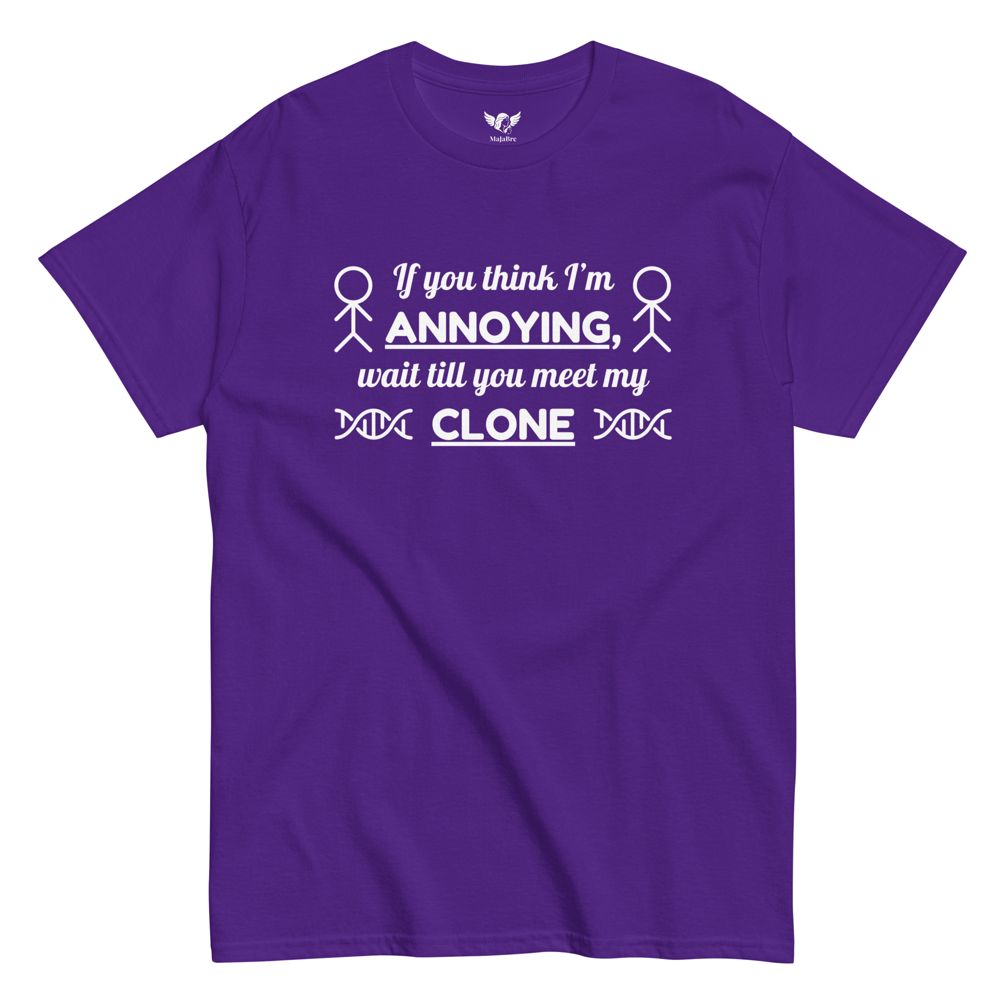 Twin energy t-shirt - annoying twin (white, purple shirt)
